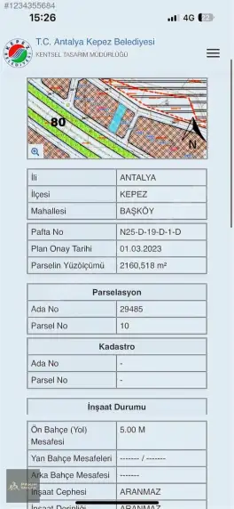 Kuzey Çevre Yoluna Cephe 2.160 m² Ticari Arsa — fotoğraf 4